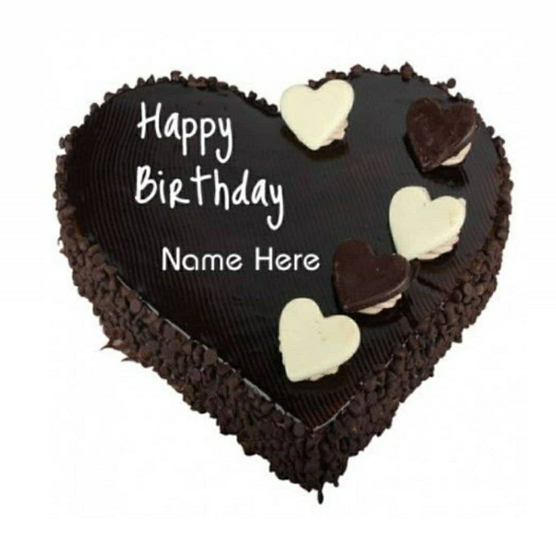 Birthday cake  love shape in chocolate