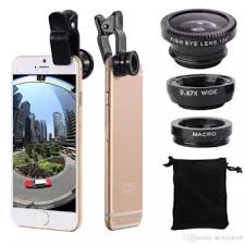 3 in 1 Universal Clip-On Lenses Kit (Black) With FishEye Lens+Macro+Wide Angle Lens